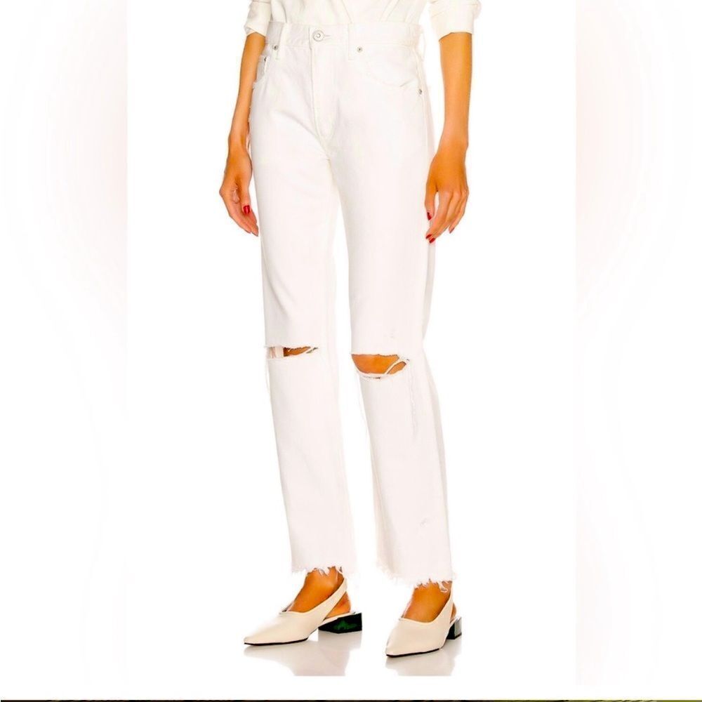 Moussy Vintage White Wagoner Straight Jeans- Size 25
